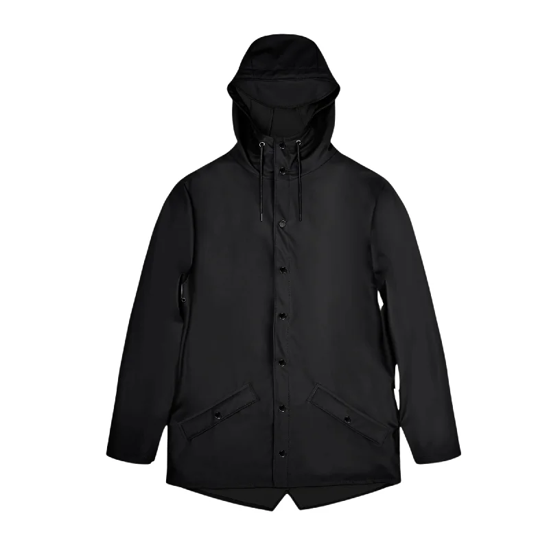Rains - Jacket - Black Toggled Jacket Drawstring Jacket Belted Jacket