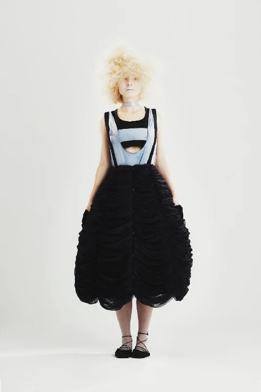 Shirring Suspended Skirt [Made to Order] (Japanese only) silk skirt sleek