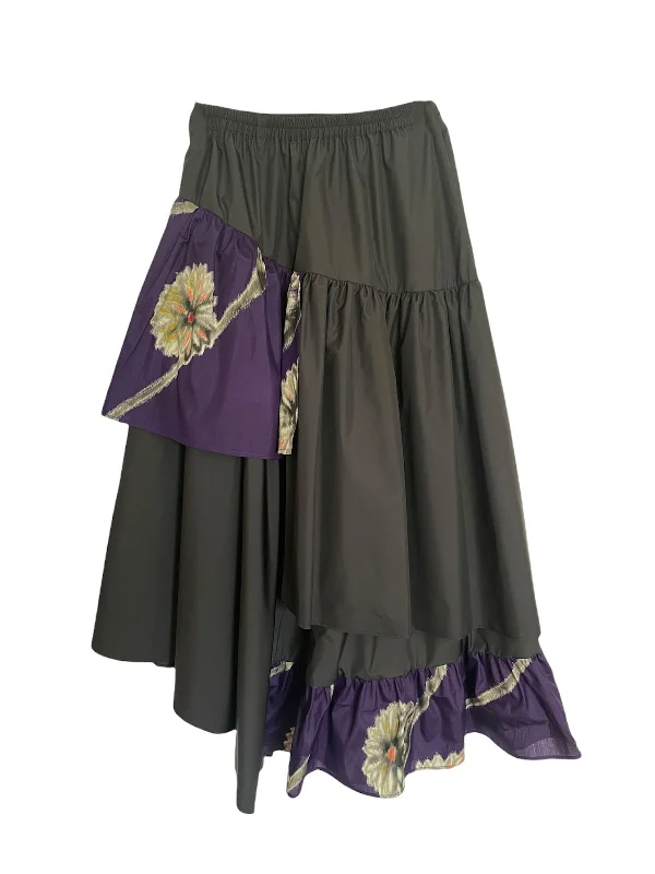 Meisen Layered Skirt Ancient Purple pleated skirt texture