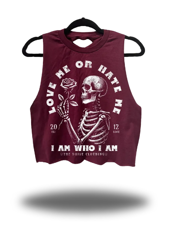 LOVE ME CROP TANK TOP*MAROON* halter tank top