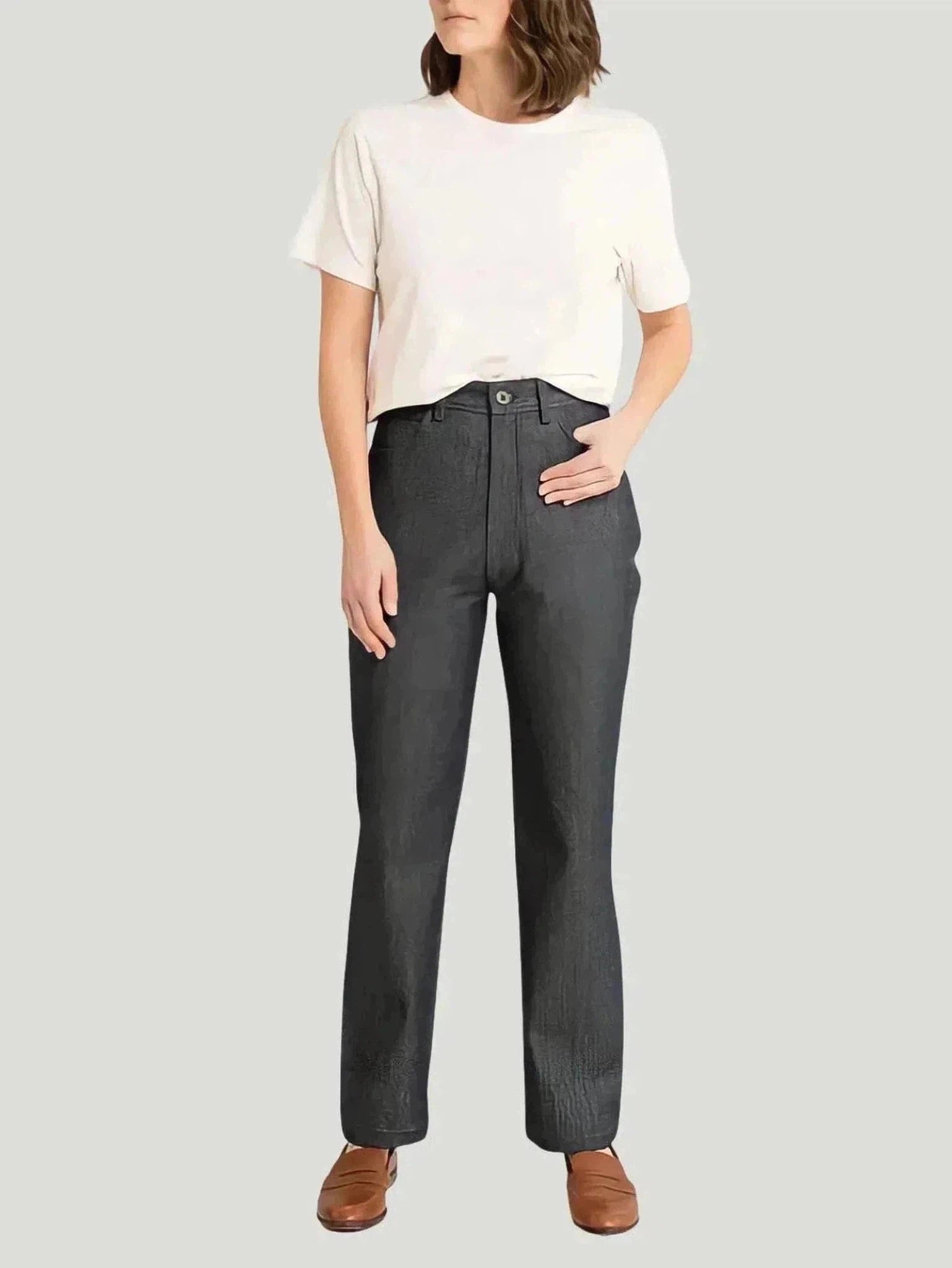 LAUDE the Label Vintage Denim Camp Pant Elegant Palazzo Trousers