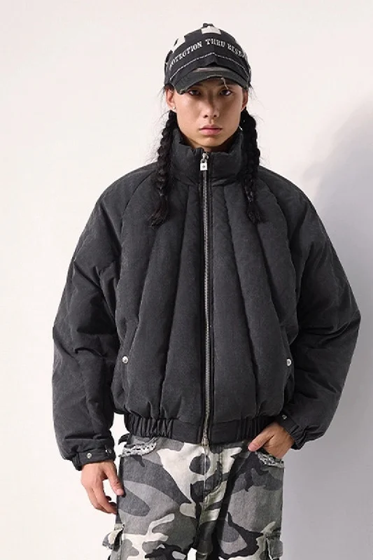 Puffer Down Jacket Notch Collar Jacket Peter Pan Collar Jacket Cowl Neck Jacket