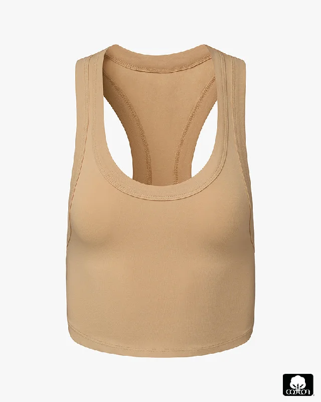 Cropped Scoop Tank charcoal tank top