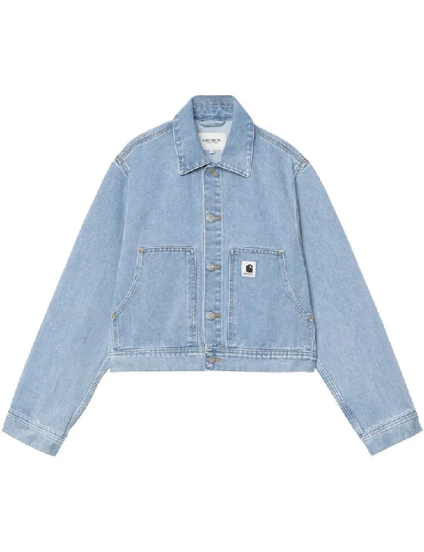 Carhartt WIP W' Arca Jacket Blue Stone Bleached Embroidered Jacket Appliqued Jacket Beaded Jacket Carhartt WIP W' Arca Jacket Blue Stone Bleached Embroidered Jacket Appliqued Jacket Beaded Jacket