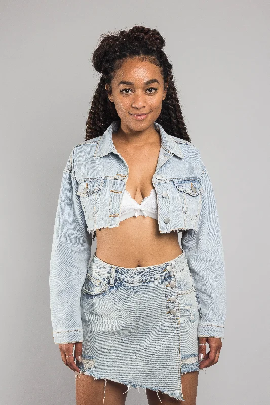 Cropped Backless Denim Jacket Chenille Jacket Brocade Jacket Lace Jacket
