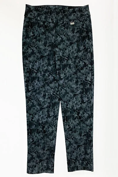 Black-Grey Print Pants Fashionable Sporty Pants