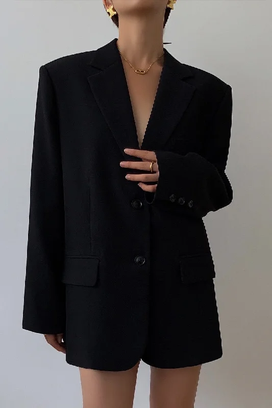 Retro Elegant Suit Jacket Oversized Jacket Tailored Jacket Straight Jacket
