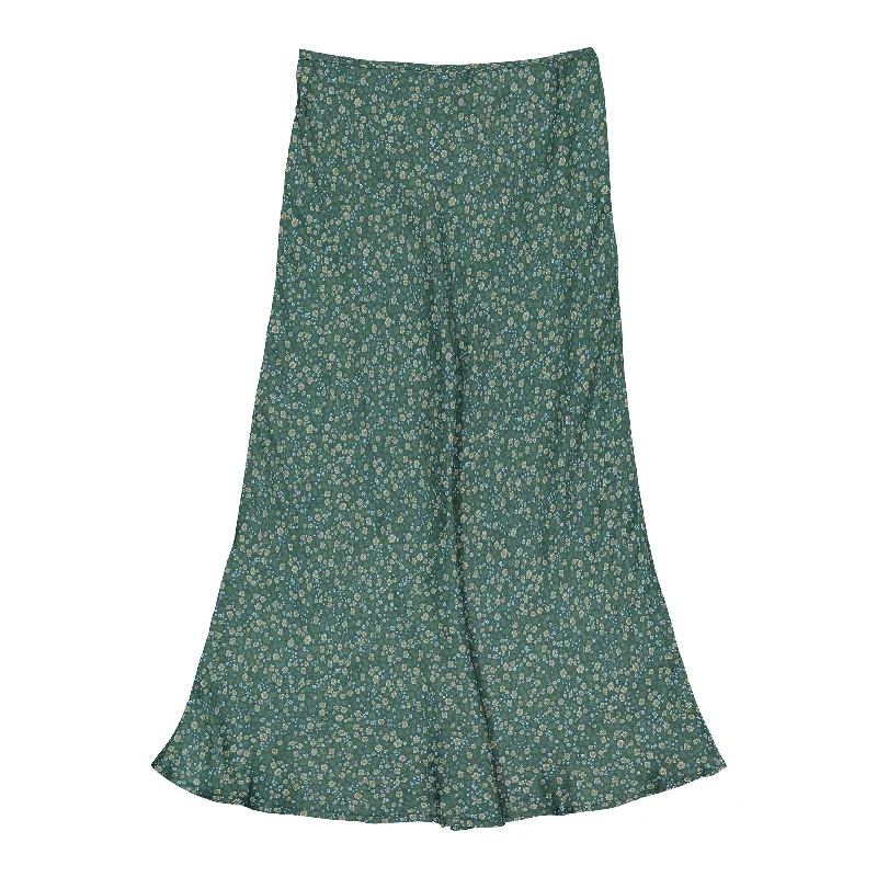 Tiny Cottons Bottle Green Flowers Cut Womens Skirt elastic waist skirt