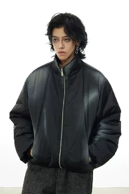 Spray Painted Logo Puffer Jacket Denim Jacket Leather Jacket Suede Jacket