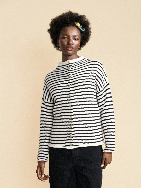Masson Striped Cardigan Herringbone Houndstooth Plaid