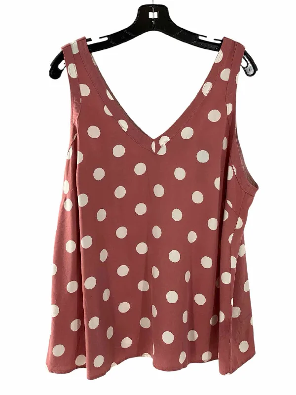 Torrid Size 1X Pink White Polka Dot Tank Top cherry red tank