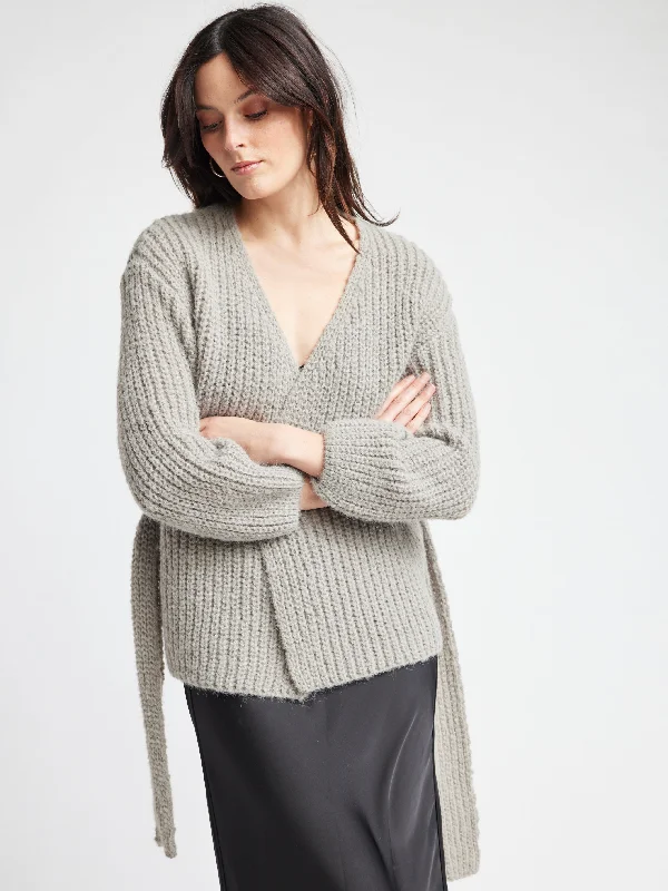 Tillie Cardigan With Ties Faux Fur Fabric Real Fur Fabric Shearling Fabric
