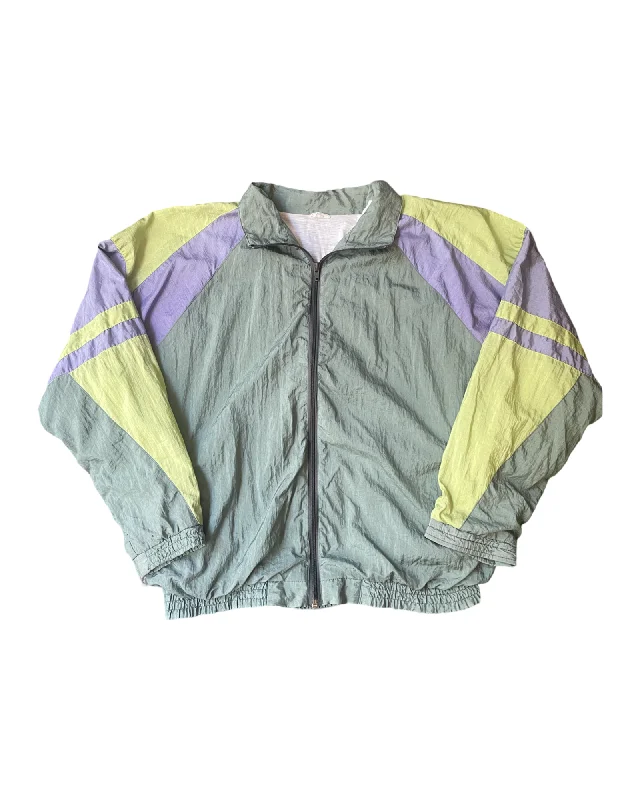 Vintage 90’s Parachute Jacket Size M Jersey Jacket Tulle Jacket Batik Jacket