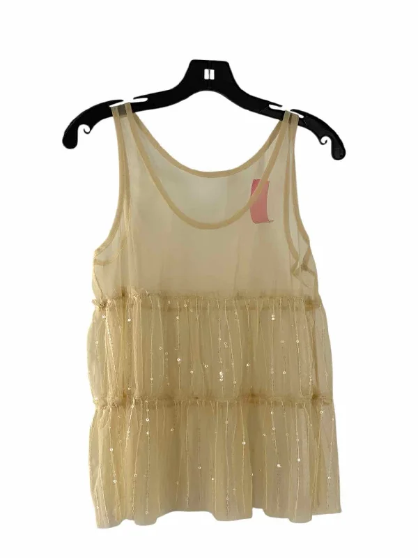 Unknown Brand Size S Cream Mesh Tank Top sleep tank top