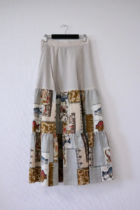 Jar -Meisen Teered Skirt-Beige- (Japanese only) pleated skirt texture