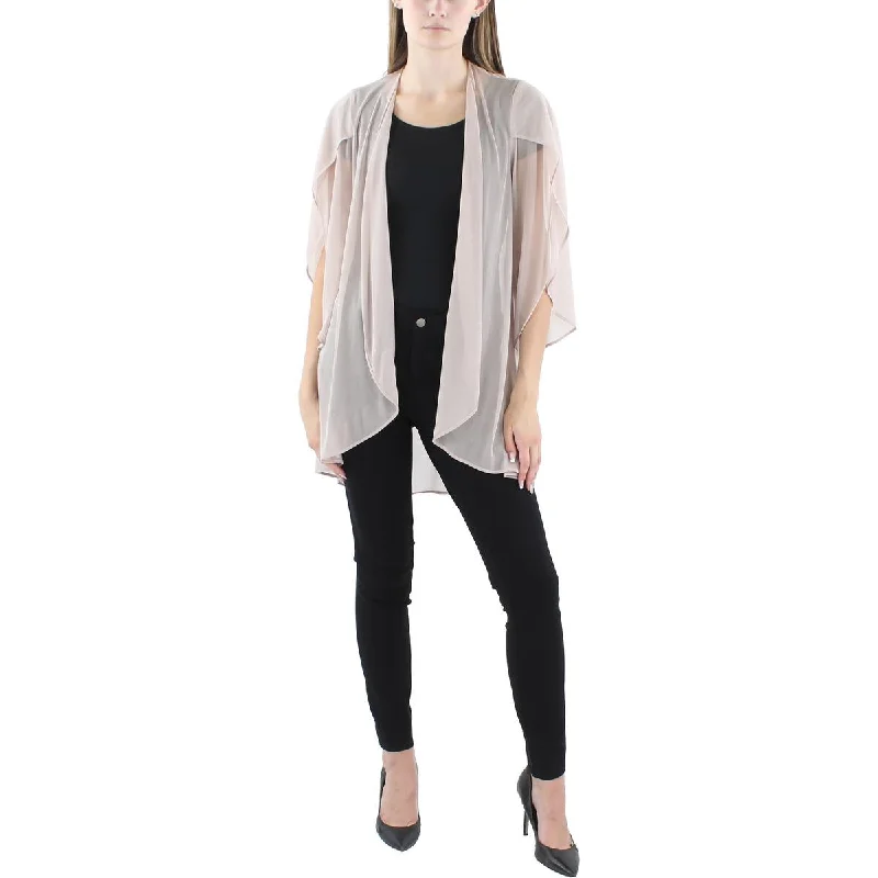R&M Richards Womens Open Front Cardigan Collarless Blazer Anti-Pilling Anti-Shrink Durable