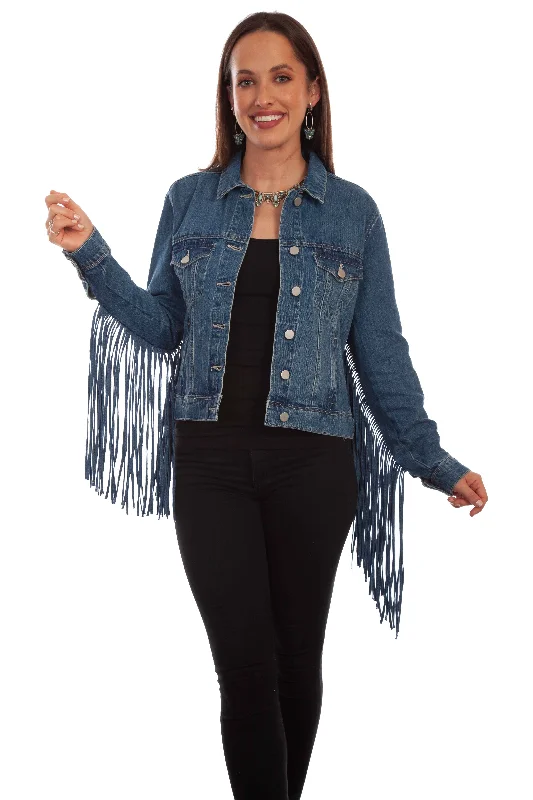 Fringe Denim Jacket Print Jacket Jacquard Jacket Embroidered Jacket