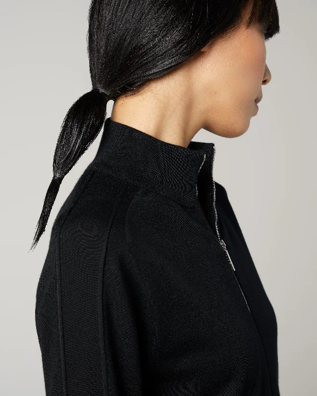 Mock Neck Zip Cardigan Zippered Buttoned Snapped