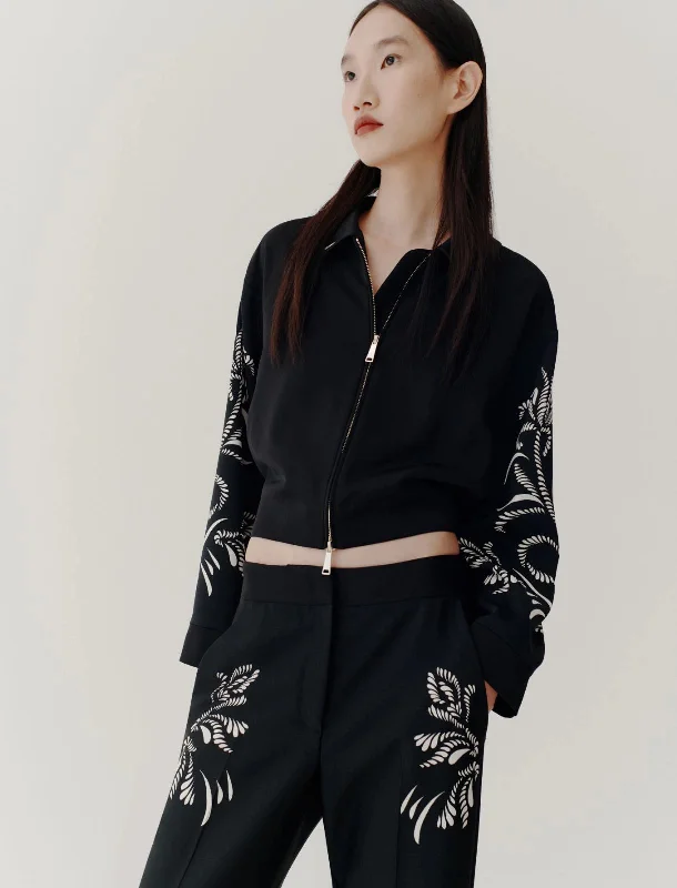 MARELLA Satin Bomber Black Jacket Striped Jacket Polka Dot Jacket Floral Jacket