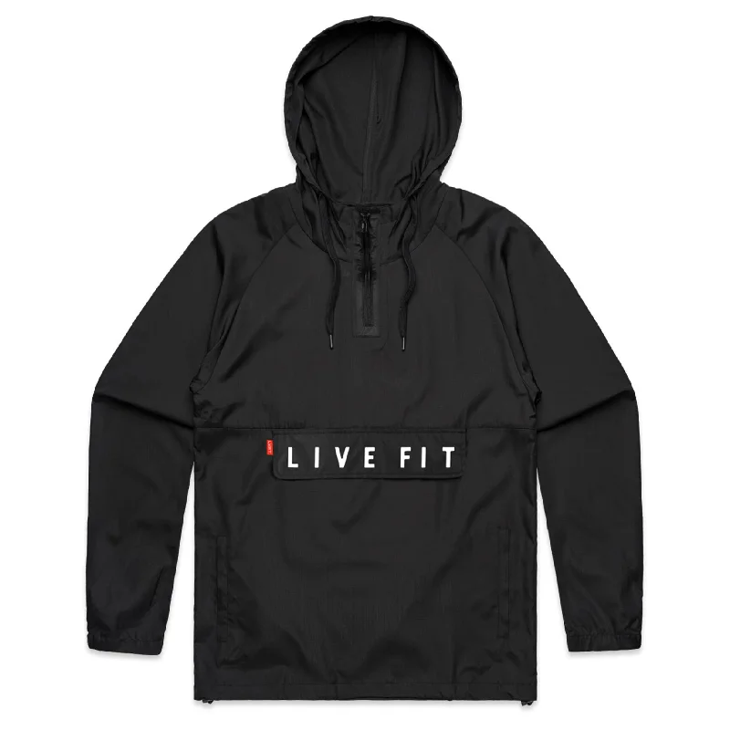 Impact Anorak Jacket - Black Rayon Fabric Velvet Fabric Corduroy Fabric