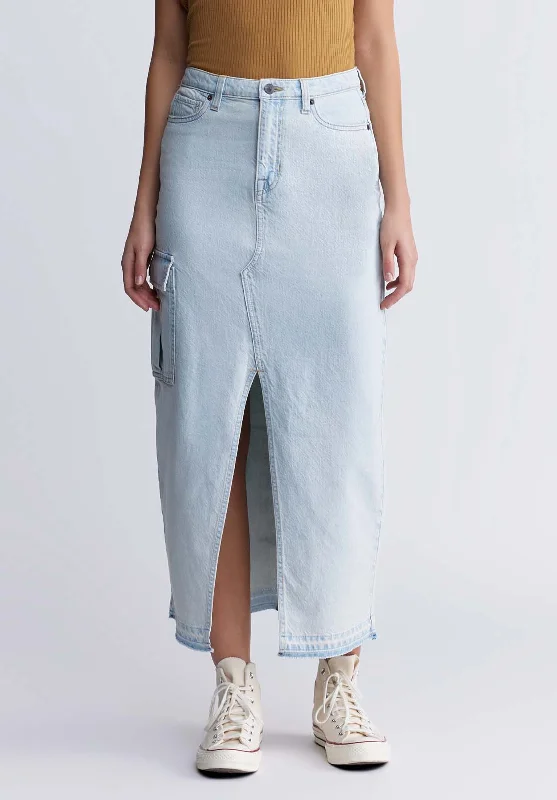 High Rise Samantha Women's Skirt, Bleached Out - BL15956 corduroy skirt comfortable