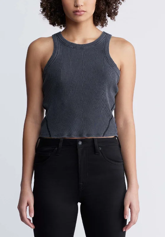 Regine Women’s Ribbed Tank Top in Black - KT0151P strappy tank top