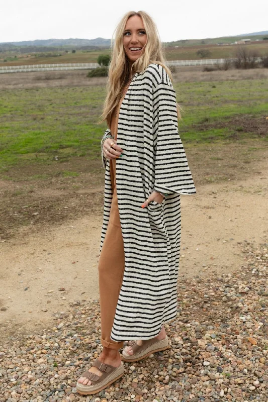 The Nest Venyx Striped Duster Cardigan - Cream Black Lace Blend Ribbed Blend Corduroy Blend The Nest Venyx Striped Duster Cardigan - Cream Black Lace Blend Ribbed Blend Corduroy Blend