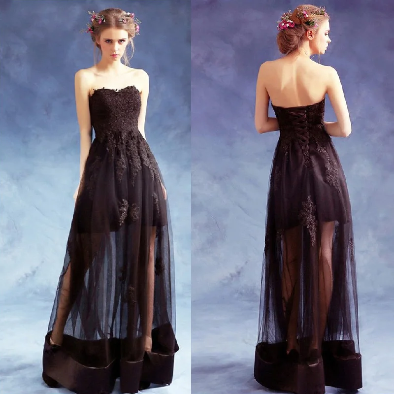 Long Prom Dresses, Tulle Prom Dresses, A-Line Party Dresses, Lace Evening Dresses, Sweet heart Prom Dresses , Applique Prom Dresses, See Through Prom Dress, LB0492 Tunics Practical easy-care