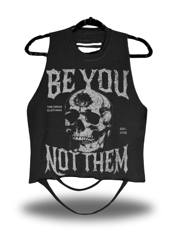 BE YOU NOT THEM CROP TANK TOP print tank top