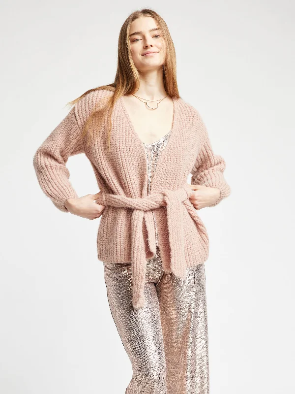 Tillie Cardigan With Ties Welt Pockets Slit Pockets Flap Pockets