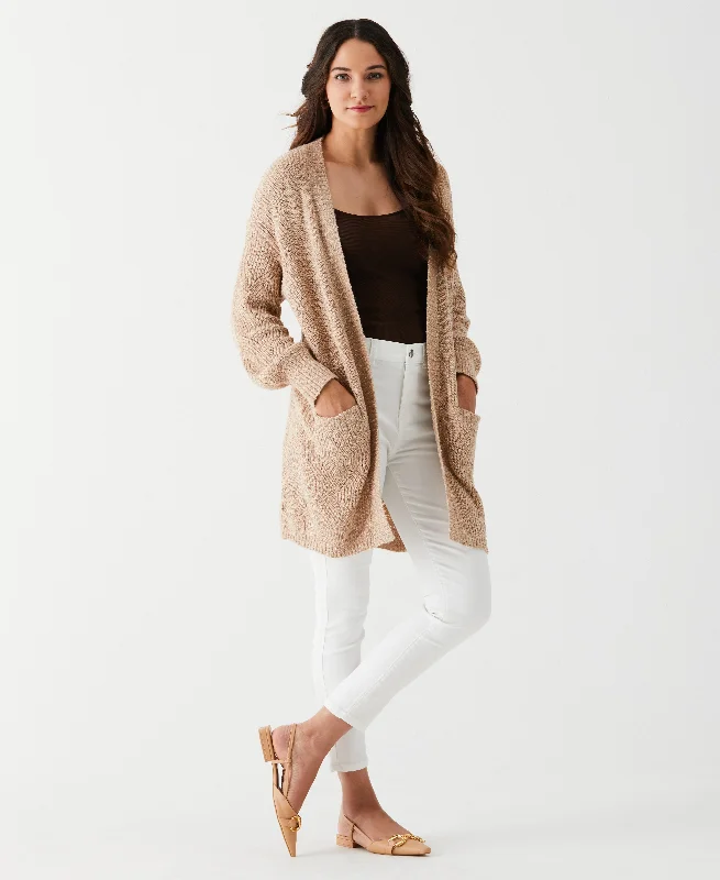 Duster Cardigan Ribbed Striped Patterned