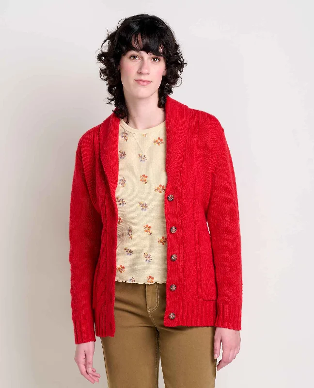 Ginn Cable Cardigan Toggled Drawstring Belted