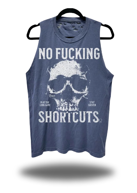 VINTAGE NO FUCKING TANK TOP*NAVY* white tank top