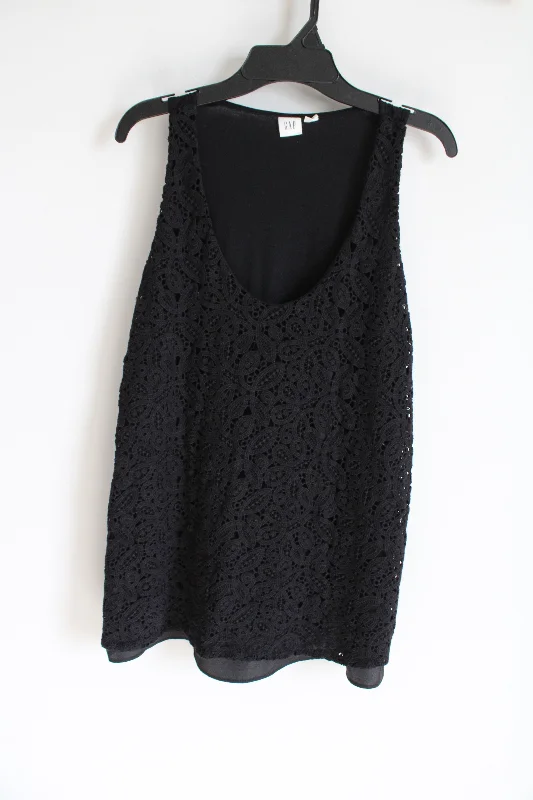 Gap Black Lace Front Tank | M layering tank top