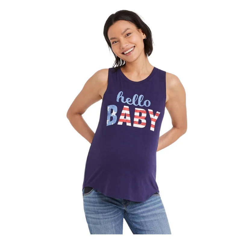 ISABEL MATERNITY -  Graphic Maternity Tank Top mesh tank top