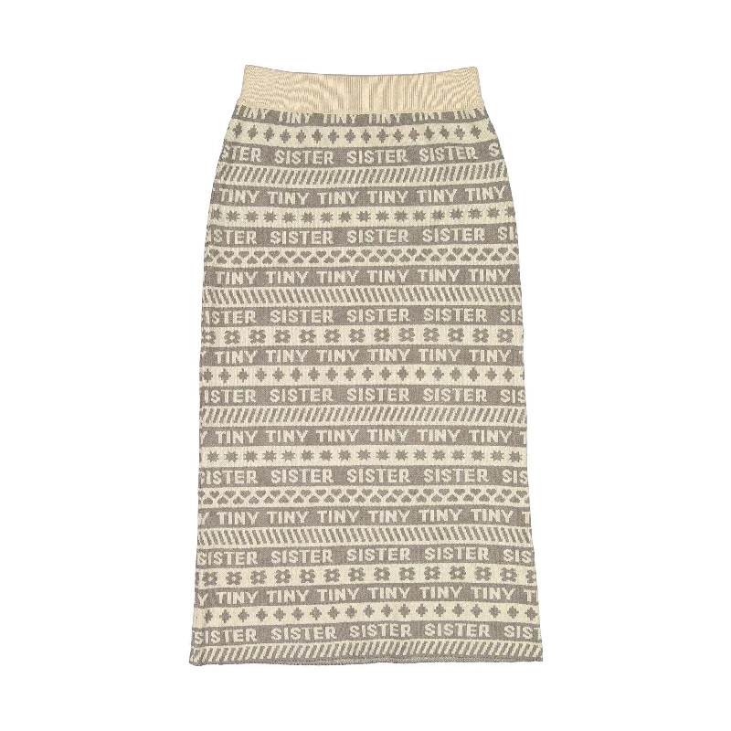Tiny Cottons Ivory Jaquard Womens Skirt midi skirt versatile