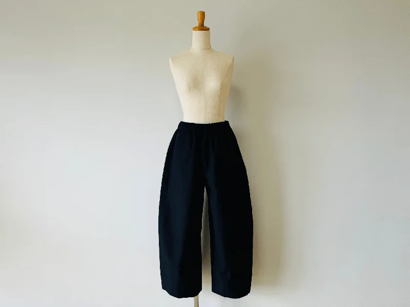 Marumi Pants Slub (Navy) Chic Slim Fit Pants