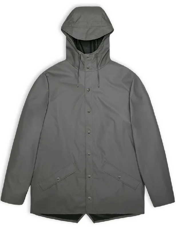 Rains Waterproof Jacket Grey 12010 Wool Fabric Cashmere Fabric Tweed Fabric