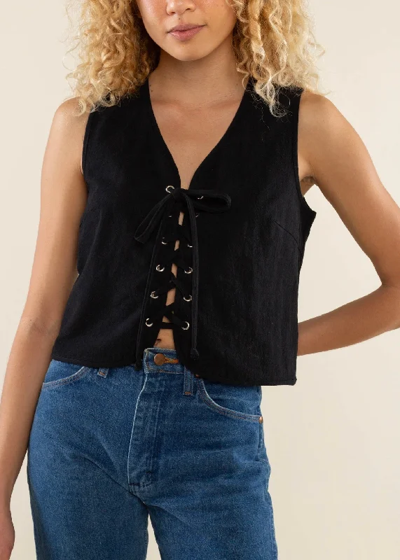 Mel Eyelet Lace Up Tank lounge tank top