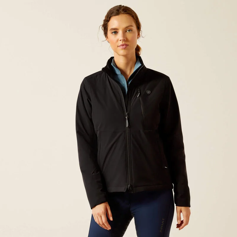 Ariat Womens Rion Insulated Jacket Black Zippered Front Buttoned Front Snap Front