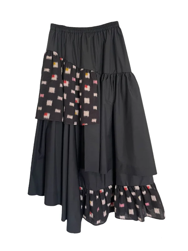 Meisen Layered Skirt Dice denim skirt durable