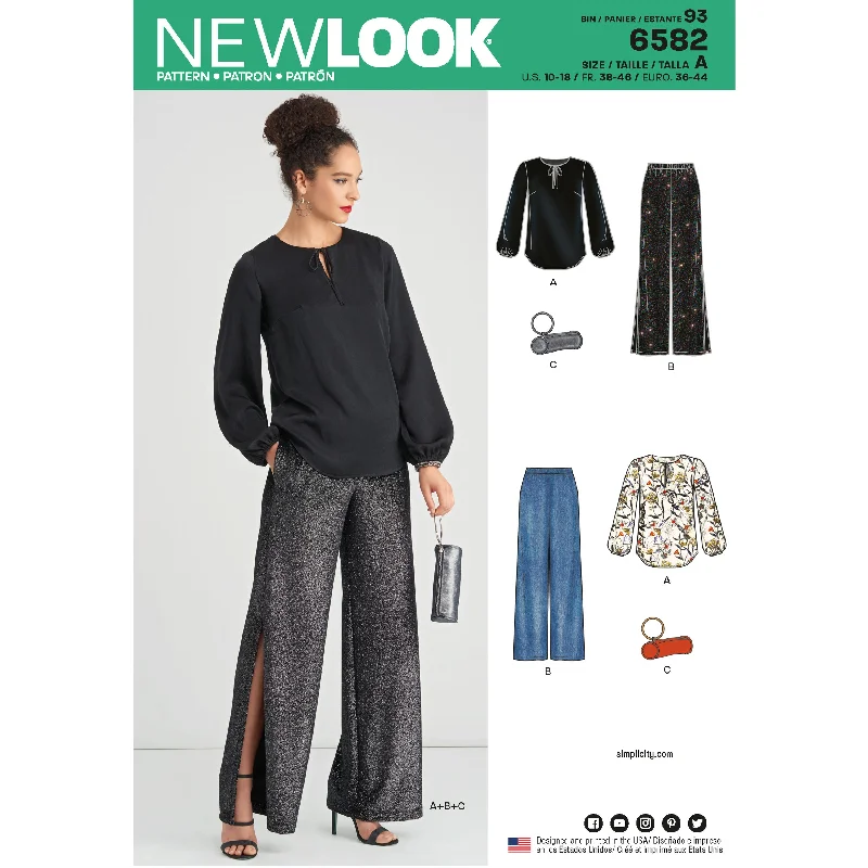 Newlook Pattern 6582 Misses' Pant, Top and Clutch Comfortable Denim Leggings