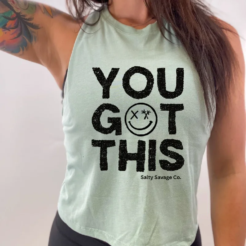 Ladies "YOU GOT THIS" Flowy Crop Tank graphic tank top
