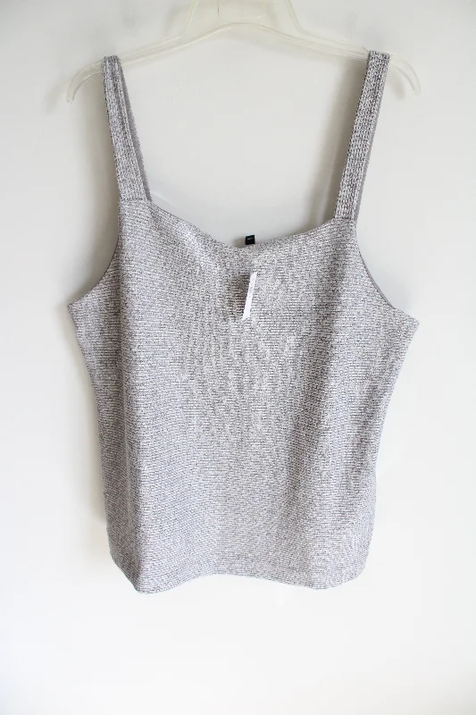 NEW Banana Republic Heathered Gray Rib Knit Tank Top | XXL teal tank top