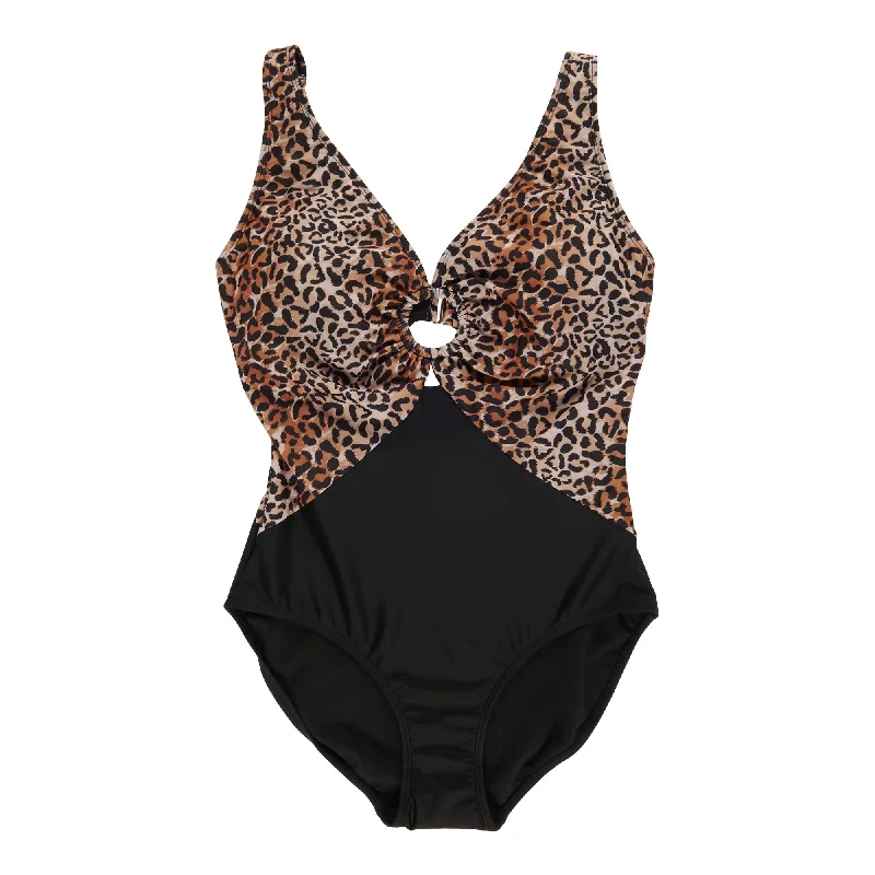 ACX Active Women's Animal Print Swimsuit, One-Piece Push-Up Bikini Top
