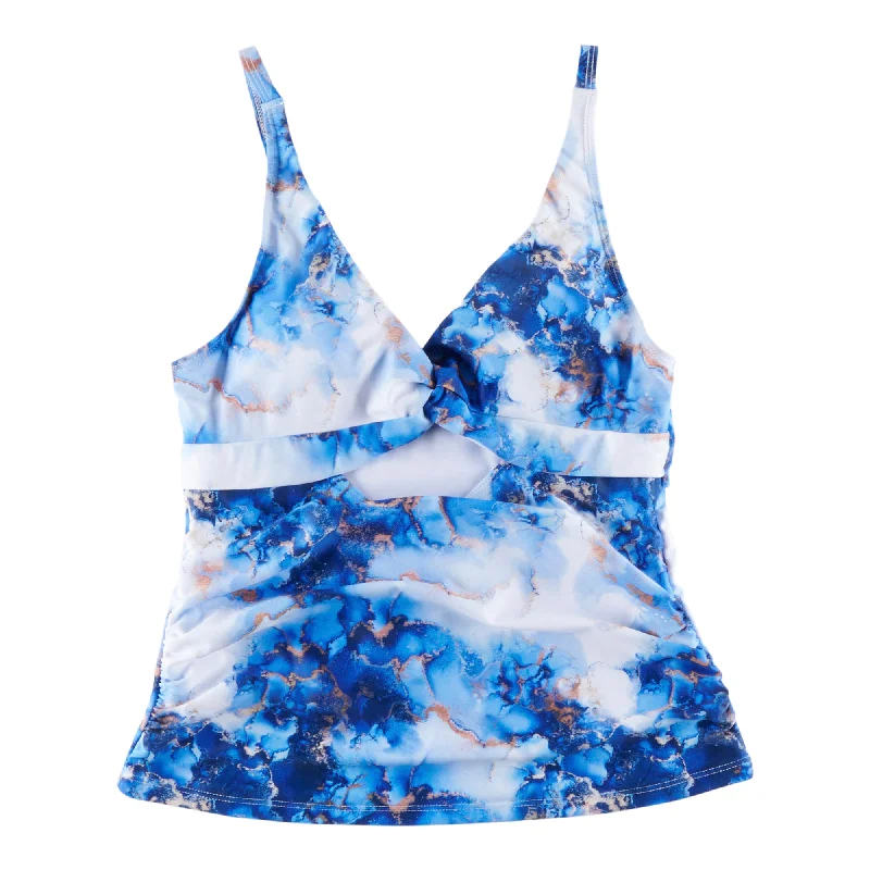 ACX Active Women's Marble Tankini Top Lace Back Bikini