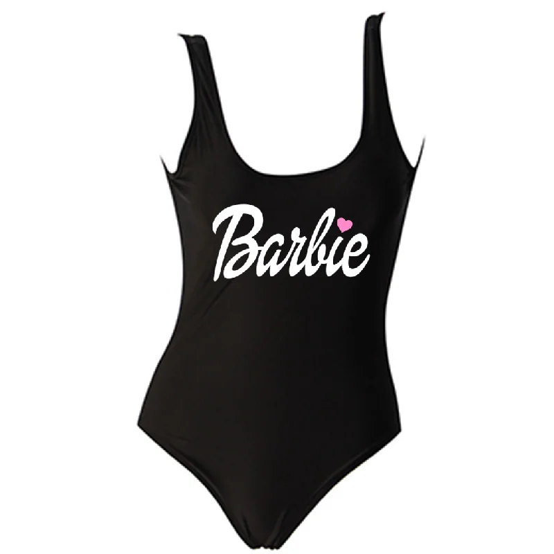 Barbie Black Monokini Swimsuits Strappy Back Bikini