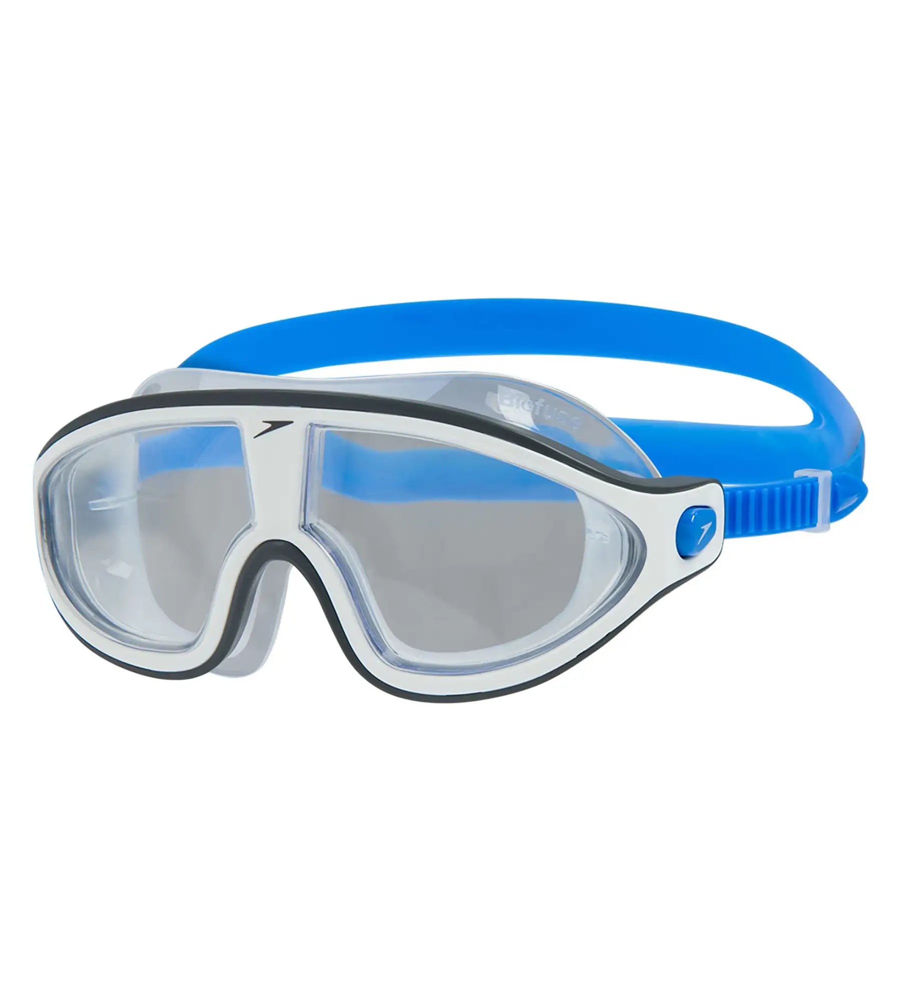 Unisex Adult Rift Clear-Lens Swim Goggles - Bondi Blue & White Deep-V Swimsuit Design