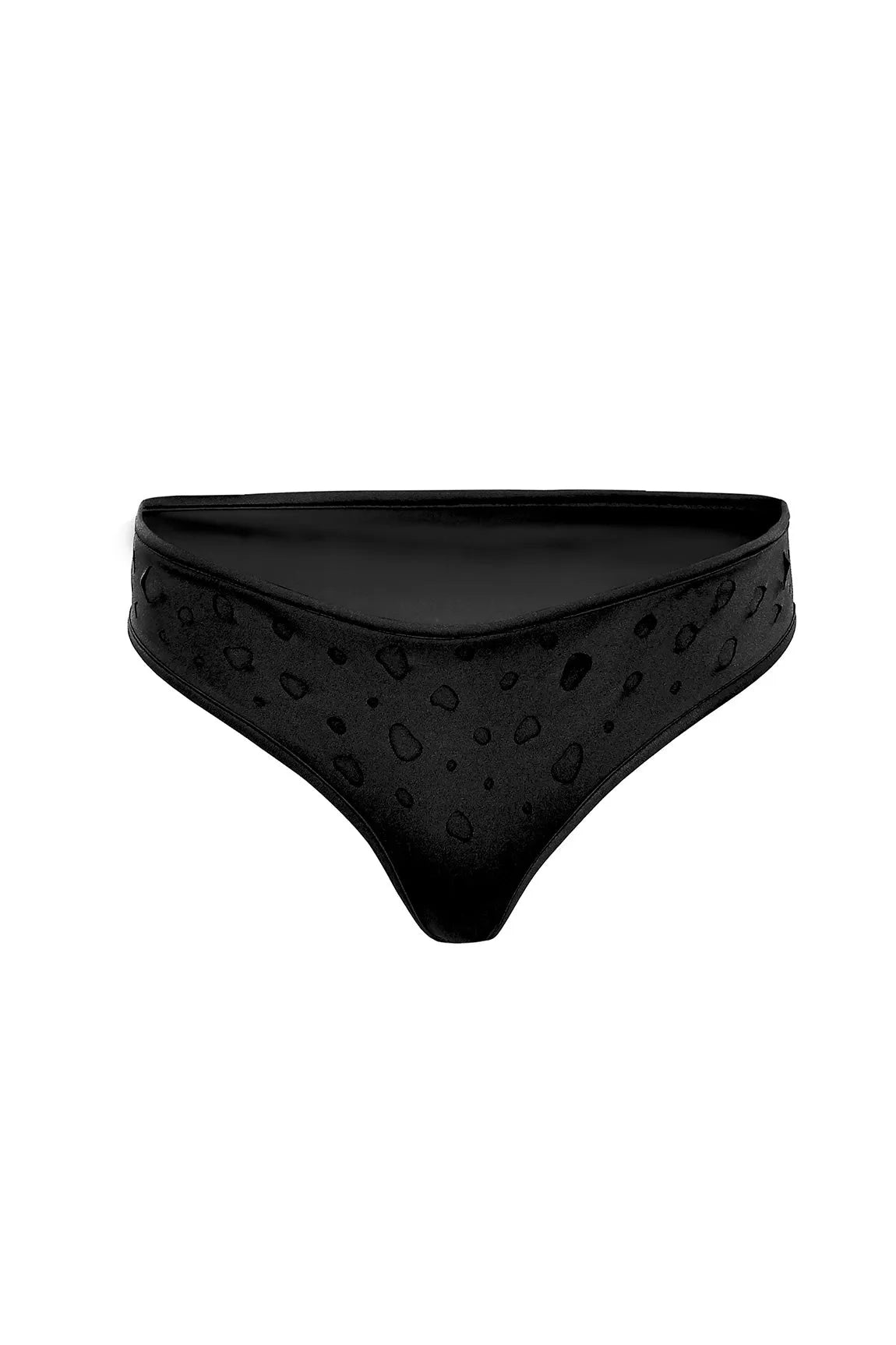 Bottom The Dotted Swimmer Black SC Elegant Ruffled Bikini