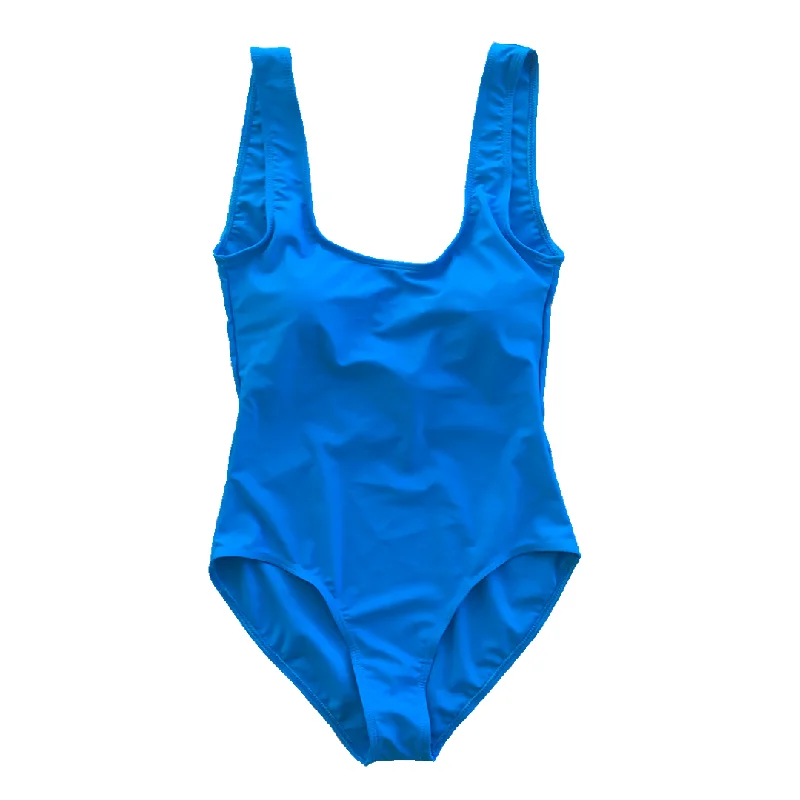 Blank Blue One Piece Swimsuit Trendy Swimsuit Bottoms